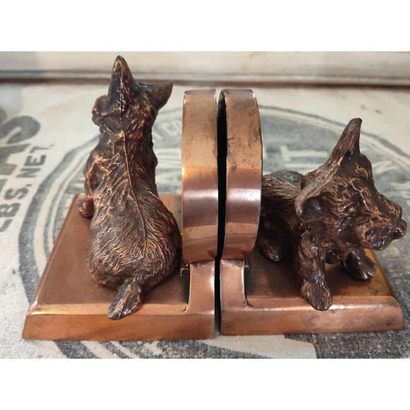 Vtg Art Deco Scotty Terrier Bookends Scottish Terrier Dog - Picture 7 of 13